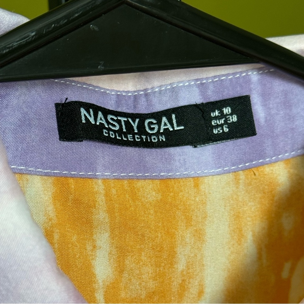 Nasty Gal Tie-Dye Button up Shirt Size 6 - Picture 2 of 4